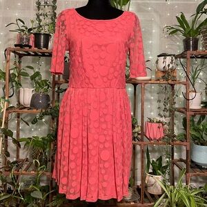 Pink Polka Dot Cinched Waist Dress 8
